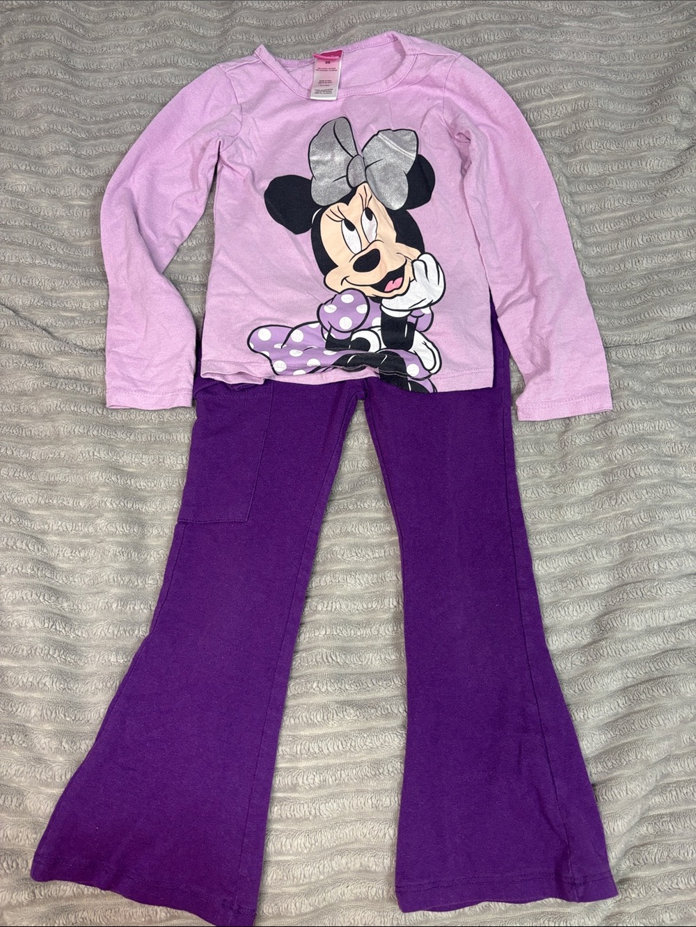 Disney Minnie Mouse Lavender Top with Purple Pants Set